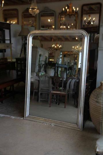 Large Louis Philippe Silver Gilt Mirror