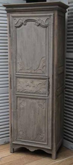 French Bleached Bonnietiere or One Door Armoire