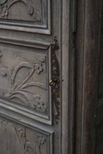 French Bleached Bonnietiere or One Door Armoire