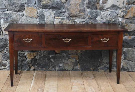 French Cherrywood Three Drawer Sidetable