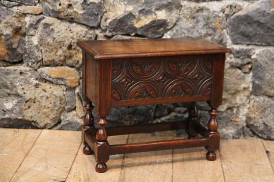 Jacobean Style Jointed Stool with Hinged Lid 