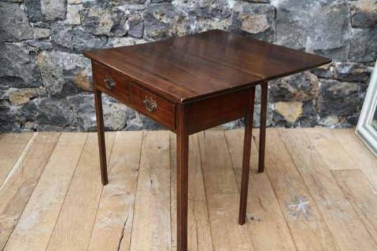 Two Drawer Sidetable with Drop Leaf