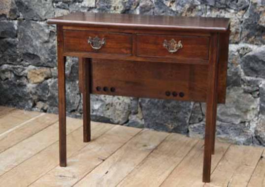 Two Drawer Sidetable with Drop Leaf