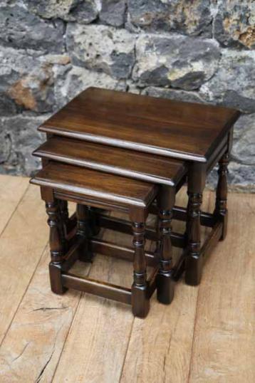 Nest of English Oak Jointed Stools or Tables