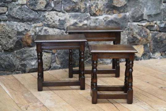 Nest of English Oak Jointed Stools or Tables