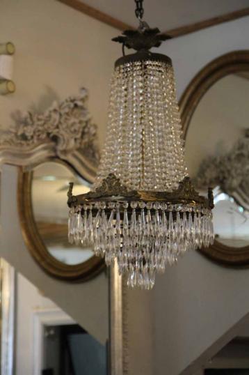 Antique Waterfall and Basket Chandelier