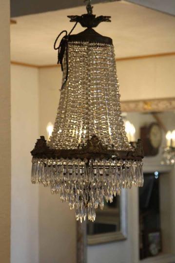 Antique Waterfall and Basket Chandelier