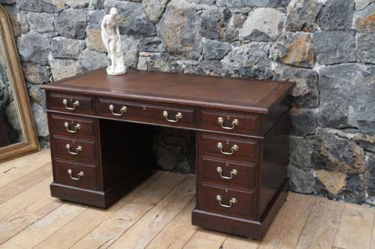 English Oak Pedestal Desk