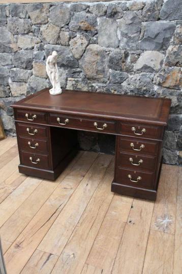 English Oak Pedestal Desk