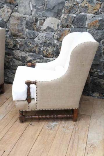 Pair of Antique Bobbin Legged Chairs Plus Footstool