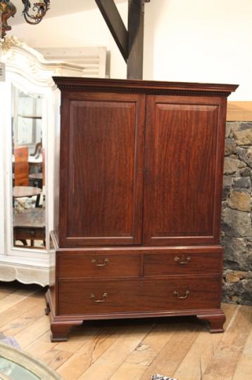 Mahogany Linen Press on Chest