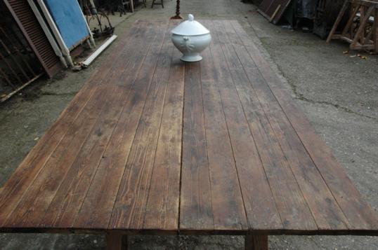 French Farmhouse Trestle Table with benches