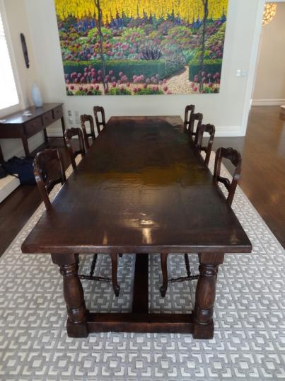 Large French oak dining Table 