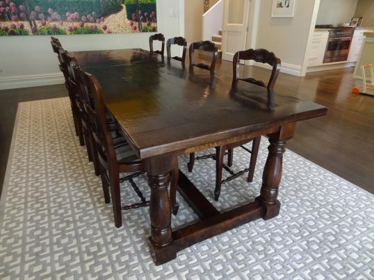 Large French oak dining Table 
