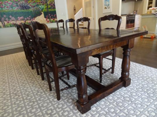 Large French oak dining Table 