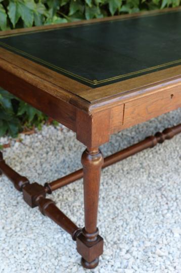 Large French oak library table 