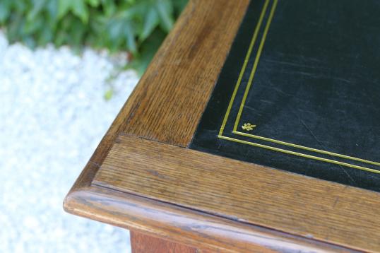 Large French oak library table 