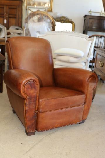 French brown Leather Chair 