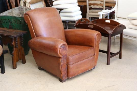 French brown Leather Chair 