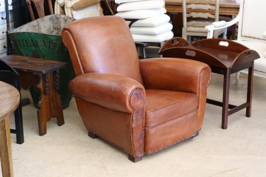 French brown Leather Chair 