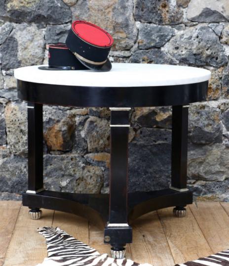 Period French Empire Black Gueridon Table  