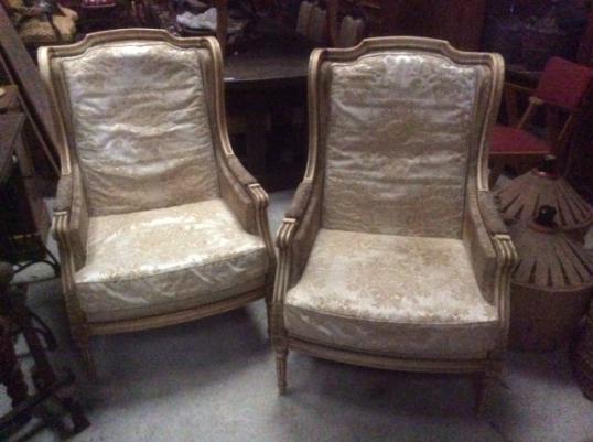 Louis XVI Antique Wing Chairs