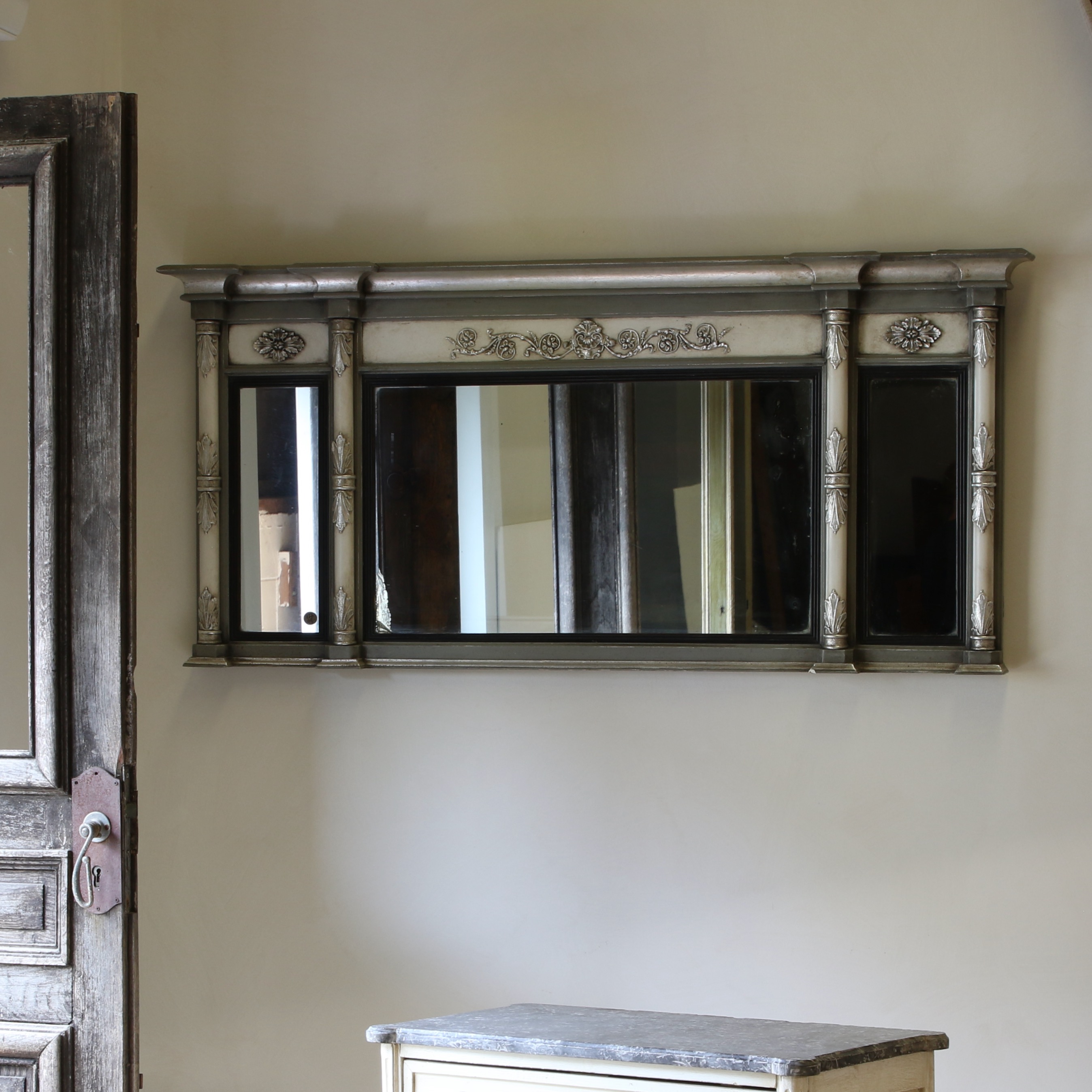 Silver Overmantle Mirror