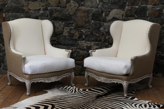 Pair of Gustavian Wing Chairs