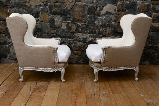 Pair of Gustavian Wing Chairs