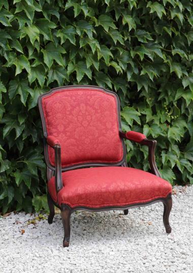 Upholstered Louis XV Open Arm Chair