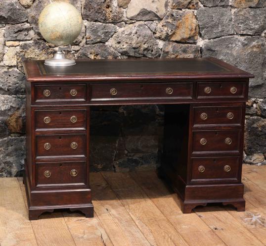 English Oak Pedestal Desk