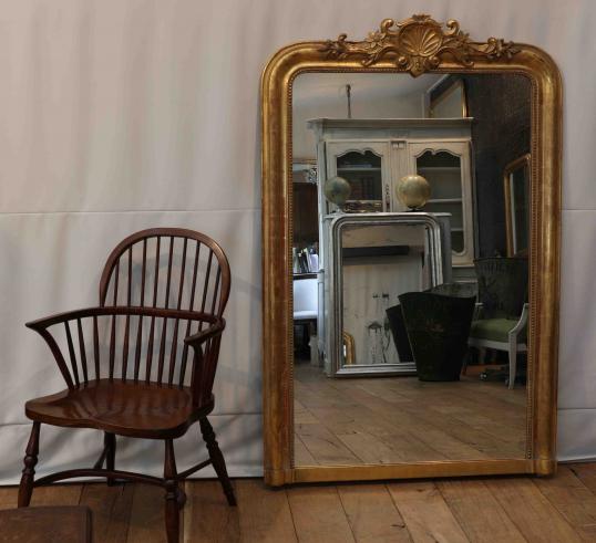 Large Louis Philippe Water Gilded Mirror