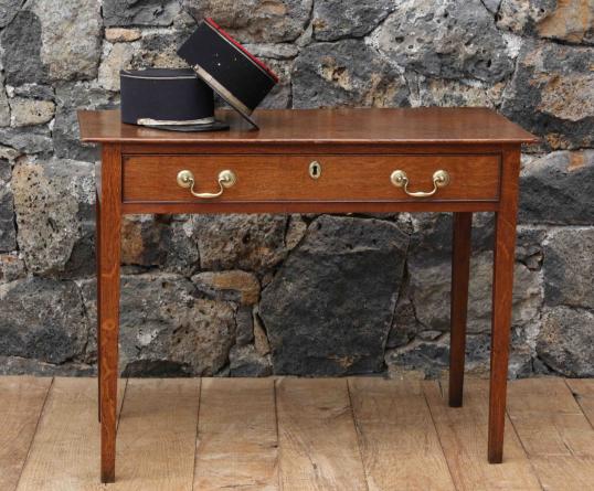 One Drawer Oak Side Table