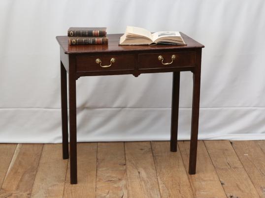 English Oak Two Drawer Side Table