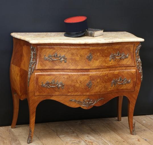 Two Drawer Louis XV Bombe Commode