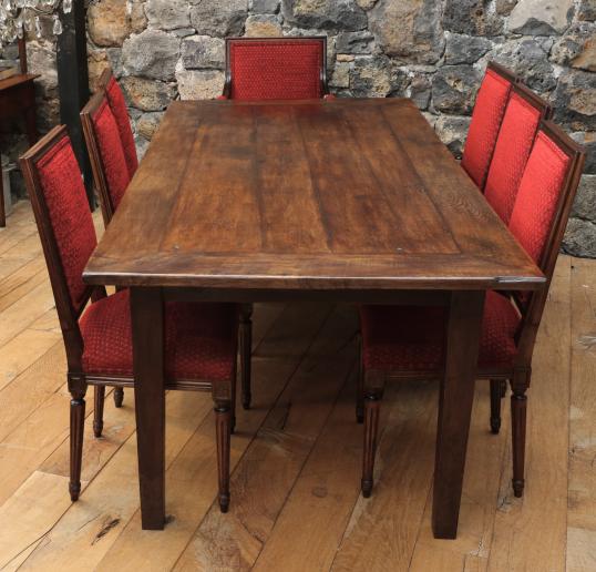 French Provincial Cleated Oak Table 