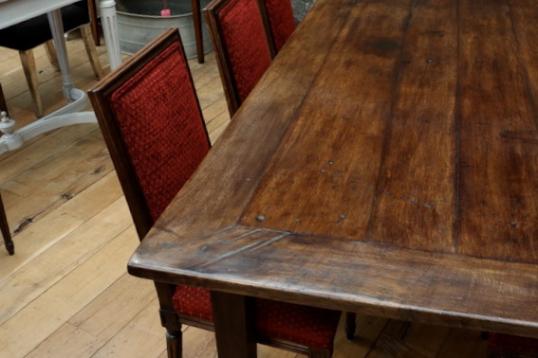 French Provincial Cleated Oak Table 