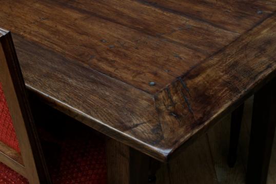 French Provincial Cleated Oak Table 