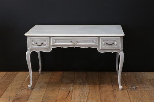 Grey and White Painted Bureau Plat or Dressing Table