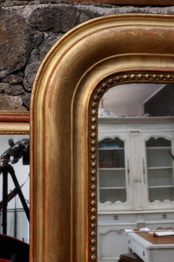 An Engraved and Water Gilded Louis Philippe Mirror