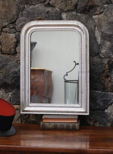 Small Louis Philippe Silver Gilt Mirror