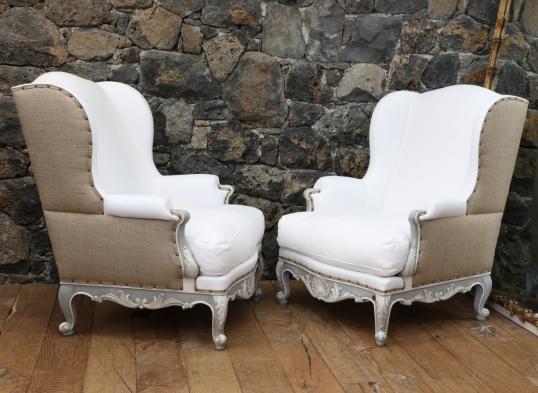 Pair of Gustavian Wing Chairs