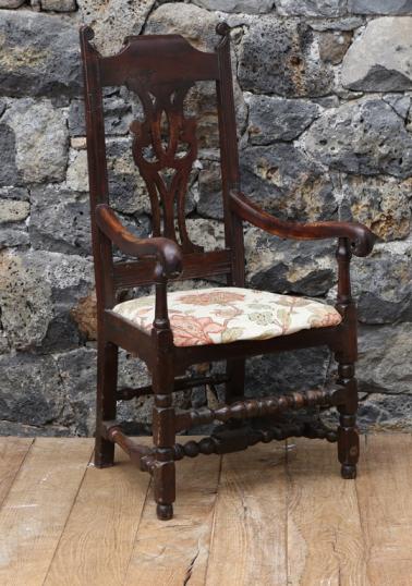 Cromwellian 18th Century Oak Armchair