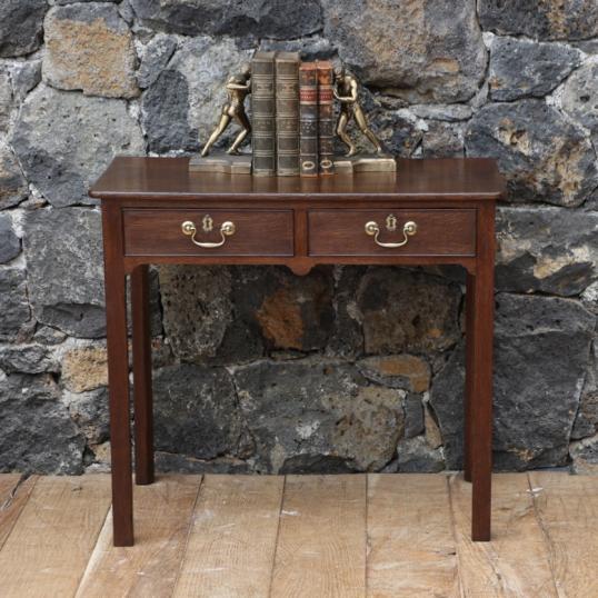 Georgian Oak Two Drawer Side Table