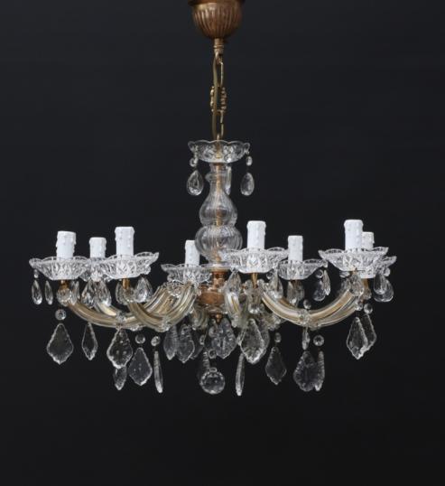 French 8 Light Crystal Chandelier