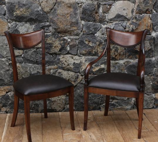 Directoire Style Chairs - Carver & Side Chair