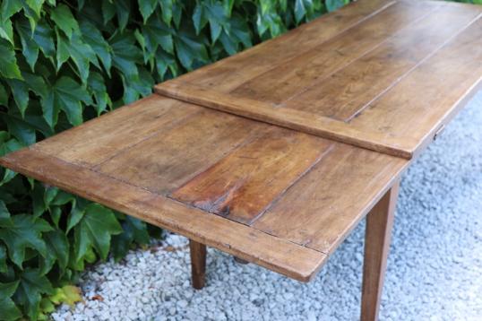Small Chestnut French Provincial Dining Table with Extension Leaf