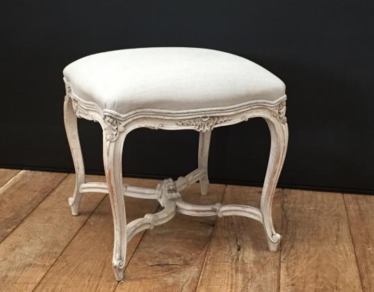 Small Painted Upholstered French Stool