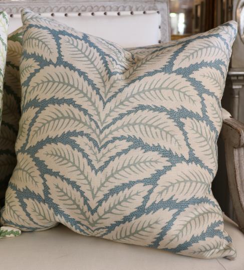 Heavy Linen Leaf Print Cushions 