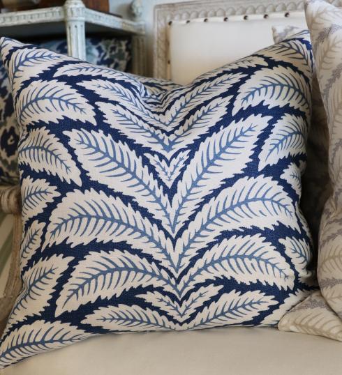 Heavy Linen Leaf Print Cushions 